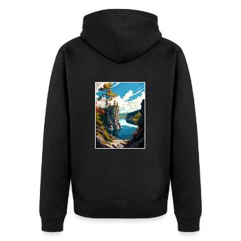 Parc national d’Ojcowski Pologne Affiche de voyage - Veste à capuche bio Premium Unisexe - noir - Dos - Nico (187cm)