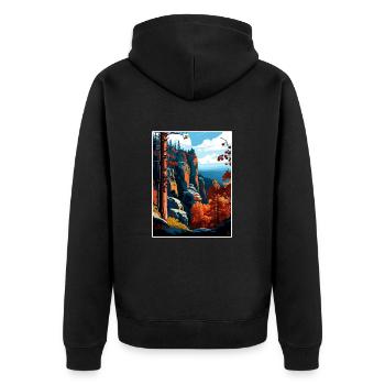 Bohême Suisse République tchèque Affiche de voyage - Veste à capuche bio Premium Unisexe - noir - Dos - Nico (187cm)