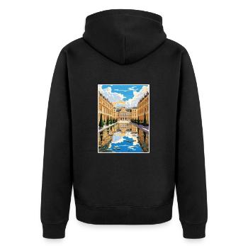 Versailles Palace West Decoration Travel Poster - Unisex Premium Organic Zip Hoodie - black - Back - Nico (187cm)