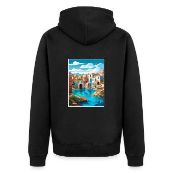 Crete Greece Decoration Vintage Travel Poster WPA - Unisex Premium Organic Zip Hoodie - black - Back - Nico (187cm)