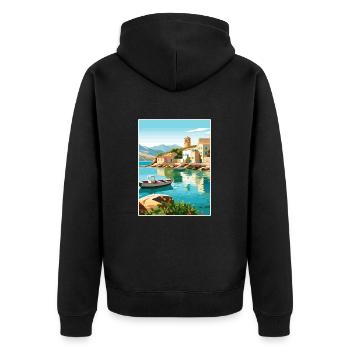 Crète Grèce Décoration Vintage Voyage Affiche WPA - Veste à capuche bio Premium Unisexe - noir - Dos - Nico (187cm)