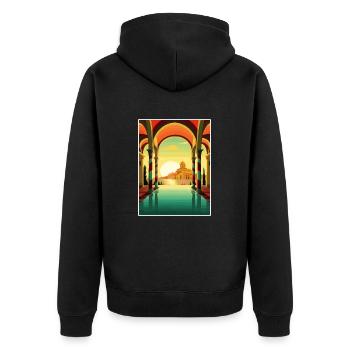 Sicile Italie Décoration Vintage Voyage Affiche WPA - Veste à capuche bio Premium Unisexe - noir - Dos - Nico (187cm)