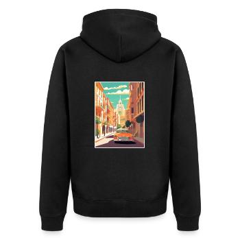 Valencia Spanien Vintage Reiseposter WPA Souvenir - Unisex Premium Bio Zip Hoodie - Schwarz - Hinten - Nico (187cm)