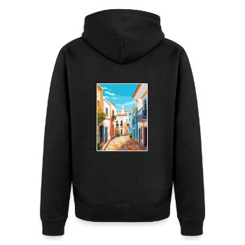 Evora Portugal Vintage Travel Poster WPA Souvenir - Unisex Premium Organic Zip Hoodie - black - Back - Nico (187cm)
