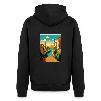 Sicile Italie Décoration Vintage Voyage Affiche WPA - Veste à capuche bio Premium Unisexe - noir - Dos - Nico (187cm)