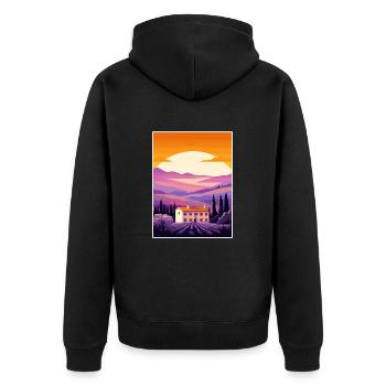 Provence Frankreich Vintage Reiseposter WPA Souvenir - Unisex Premium Bio Zip Hoodie - Schwarz - Hinten - Nico (187cm)