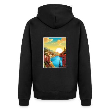 Sicile Italie Décoration Vintage Voyage Affiche WPA - Veste à capuche bio Premium Unisexe - noir - Dos - Nico (187cm)