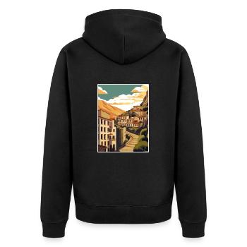 Cuenca Espagne Vintage voyage affiche WPA Souvenir - Veste à capuche bio Premium Unisexe - noir - Dos - Nico (187cm)