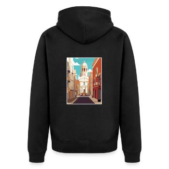 Cadiz Spain Vintage Travel Poster WPA Souvenir - Unisex Premium Organic Zip Hoodie - black - Back - Nico (187cm)