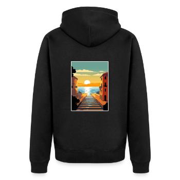 Naples Italie Décoration Vintage Voyage Affiche WPA - Veste à capuche bio Premium Unisexe - noir - Dos - Nico (187cm)