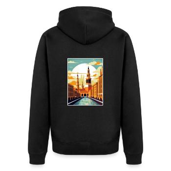 Saragosse Espagne Vintage voyage affiche WPA Souvenir - Veste à capuche bio Premium Unisexe - noir - Dos - Nico (187cm)