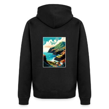 Azores Portugal Vintage Travel Poster WPA Souvenir - Unisex Premium Organic Zip Hoodie - black - Back - Nico (187cm)