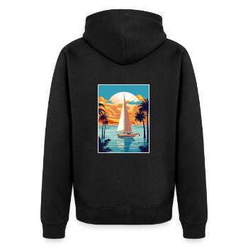 Palma De Mallorca Spain Vintage Travel Poster WPA - Unisex Premium Organic Zip Hoodie - black - Back - Nico (187cm)