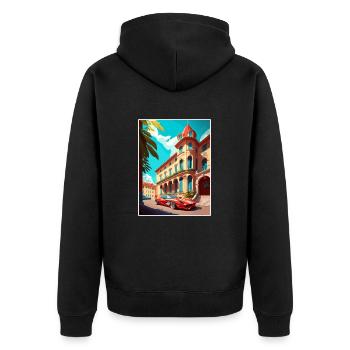Maranello Italie Vintage voyage affiche WPA Souvenir - Veste à capuche bio Premium Unisexe - noir - Dos - Nico (187cm)