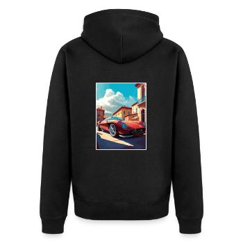 Maranello Italie Vintage voyage affiche WPA Souvenir - Veste à capuche bio Premium Unisexe - noir - Dos - Nico (187cm)