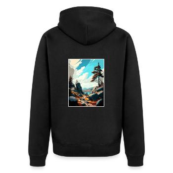 Pieninski Pologne Vintage voyage affiche Souvenir - Veste à capuche bio Premium Unisexe - noir - Dos - Nico (187cm)