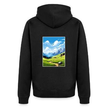 Velika Planina Slovénie Lac de Bled Affiche de voyage - Veste à capuche bio Premium Unisexe - noir - Dos - Nico (187cm)