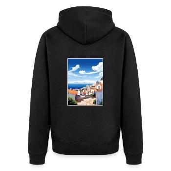 Costa De La Luz Espagne Affiche de voyage vintage WPA - Veste à capuche bio Premium Unisexe - noir - Dos - Nico (187cm)