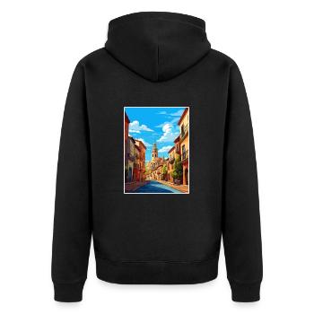 Navarre Espagne affiche de voyage vintage WPA Souvenir - Veste à capuche bio Premium Unisexe - noir - Dos - Nico (187cm)