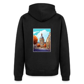 Mannheim Decoration Germany Vintage Travel Poster - Unisex Premium Organic Zip Hoodie - black - Back - Nico (187cm)