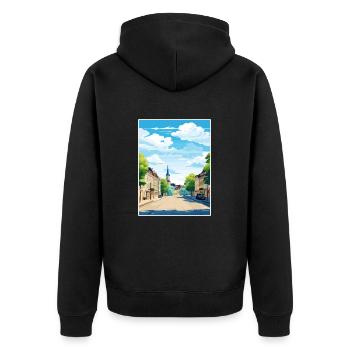 Trèves Allemagne affiche de voyage vintage WPA Souvenir - Veste à capuche bio Premium Unisexe - noir - Dos - Nico (187cm)