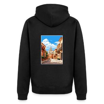 Murcie Espagne Affiche de voyage vintage WPA Souvenir - Veste à capuche bio Premium Unisexe - noir - Dos - Nico (187cm)