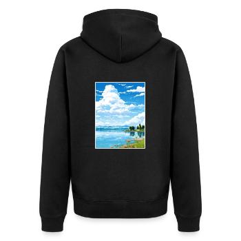 Lake Varese Italy Vintage Travel Poster Souvenir - Unisex Premium Organic Zip Hoodie - black - Back - Nico (187cm)