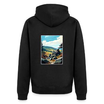Karkonosze Pologne Vintage voyage affiche Souvenir - Veste à capuche bio Premium Unisexe - noir - Dos - Nico (187cm)