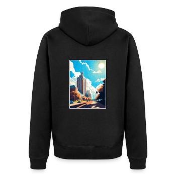 Katowice Pologne Vintage voyage affiche WPA Souvenir - Veste à capuche bio Premium Unisexe - noir - Dos - Nico (187cm)