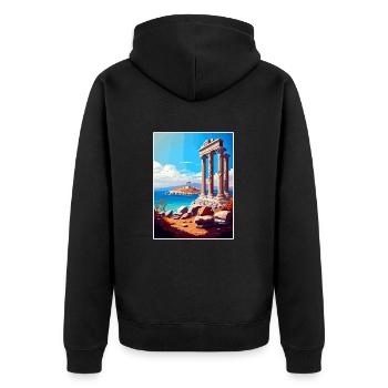 Délos Grèce Décoration Vintage Voyage Affiche WPA - Veste à capuche bio Premium Unisexe - noir - Dos - Nico (187cm)
