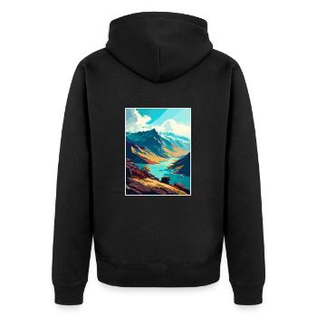 Brienzer Rothorn Suisse Affiche de voyage Vintage - Veste à capuche bio Premium Unisexe - noir - Dos - Nico (187cm)