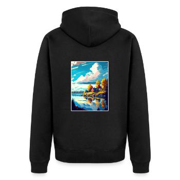 Umea Suède Vintage voyage affiche WPA Souvenir - Veste à capuche bio Premium Unisexe - noir - Dos - Nico (187cm)