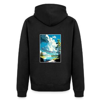 Leksand Suède Vintage voyage affiche WPA Souvenir - Veste à capuche bio Premium Unisexe - noir - Dos - Nico (187cm)