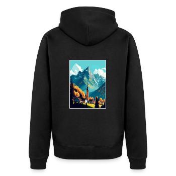 Berchtesgaden Allemagne Vintage Travel Poster WPA - Veste à capuche bio Premium Unisexe - noir - Dos - Nico (187cm)
