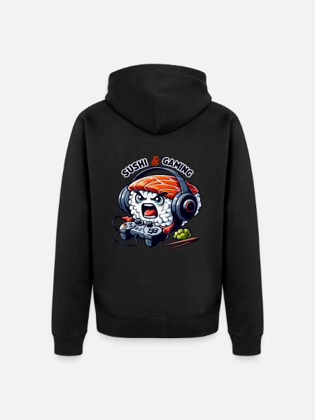 Sushi playing video games - Unisex Premium Organic Zip Hoodie - 