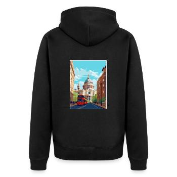 St Paul S cathédrale Londres Angleterre affiche de voyage - Veste à capuche bio Premium Unisexe - noir - Dos - Nico (187cm)