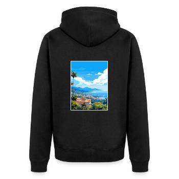 Îles Canaries Espagne Vintage voyage affiche WPA Art - Veste à capuche bio Premium Unisexe - noir - Dos - Nico (187cm)