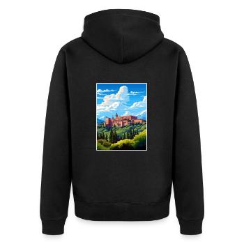 Alhambra Spain Vintage Travel Poster WPA Souvenir - Unisex Premium Organic Zip Hoodie - black - Back - Nico (187cm)