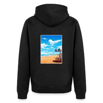 Costa De La Luz Espagne Vintage Voyage Poster WPA - Veste à capuche bio Premium Unisexe - noir - Dos - Nico (187cm)