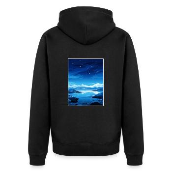 Islande Vintage voyage affiche WPA Souvenir - Veste à capuche bio Premium Unisexe - noir - Dos - Nico (187cm)