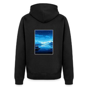Island Vintage Reiseposter WPA Souvenir - Unisex Premium Bio Zip Hoodie - Schwarz - Hinten - Nico (187cm)