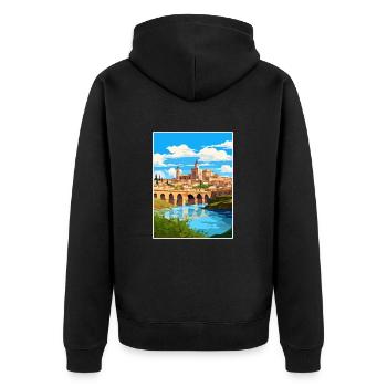 Cordoue Espagne Vintage voyage affiche WPA Souvenir - Veste à capuche bio Premium Unisexe - noir - Dos - Nico (187cm)