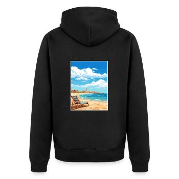 Costa De La Luz Espagne Vintage Voyage Poster WPA - Veste à capuche bio Premium Unisexe - noir - Dos - Nico (187cm)