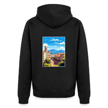 Malaga Espagne Vintage voyage affiche WPA Souvenir - Veste à capuche bio Premium Unisexe - noir - Dos - Nico (187cm)