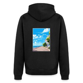 Thessaloniki Griechenland Dekoration Reiseposter - Unisex Premium Bio Zip Hoodie - Schwarz - Hinten - Nico (187cm)