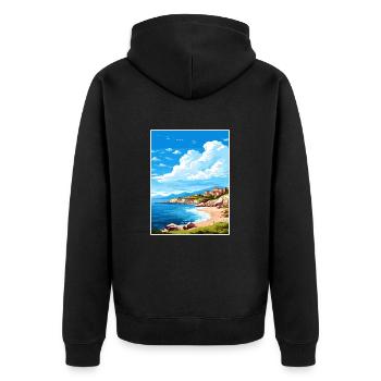 Zakynthos Grèce Décoration Grec Voyage Affiche - Veste à capuche bio Premium Unisexe - noir - Dos - Nico (187cm)