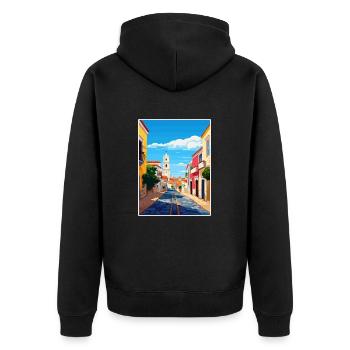 Lagos Portugal Vintage Travel Poster WPA Souvenir - Unisex Premium Organic Zip Hoodie - black - Back - Nico (187cm)