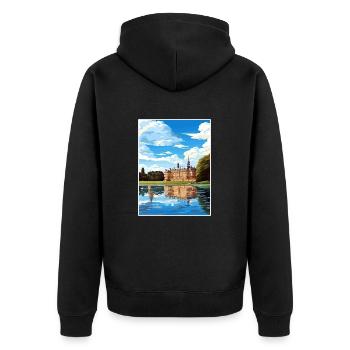 Potsdam Germany Vintage Travel Poster WPA Souvenir - Unisex Premium Organic Zip Hoodie - black - Back - Nico (187cm)