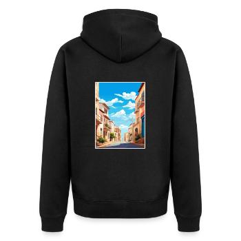 Palma Nova Spain Vintage Travel Poster Souvenir - Unisex Premium Organic Zip Hoodie - black - Back - Nico (187cm)