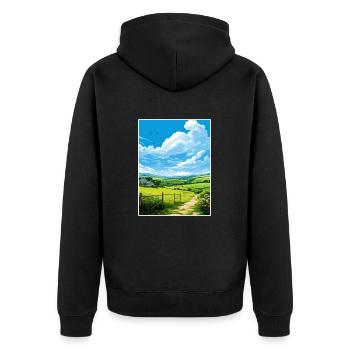 Pensrose Estate Cornwall Affiche de voyage Vintage WPA - Veste à capuche bio Premium Unisexe - noir - Dos - Nico (187cm)